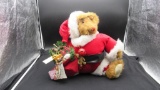 Stuffed Santa Bear in Seated Position