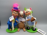 (3) Annalee Soft Sculpture Mice