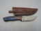 Damascus Fixed Blade Knife With Tooled Leather Sheath