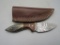 Damascus Fixed Blade Knife With Tooled Leather Sheath