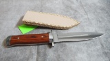 Columbia Fixed Blade Knife With Custom Leather Sheath