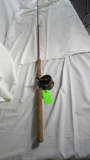 Vintage Montague Bamboo Fishing Rod, Cork Handle with Vintage Bakelite & Metal Reel