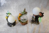 (3) Cast Resin Figural Solar Lights