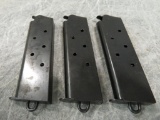 (3) .45 ACP 7 Round 1911 Pistol Magazines with lanyard loops