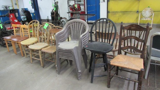 (19) Asst. Wood & Poly Chairs
