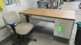 Double Pedestal Office Desk with Chair