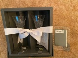 Waterford Crystal Champagne Flutes & Waterford Crystal Picture frame