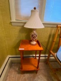 (2) Maple Side Stands; 2 Table lamps