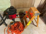 (2) Hedge Clippers, Small Shop Vac, 2' Step Ladder and Extension Cords