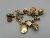 Heavy Gold Charm Bracelet, 14KY Gold