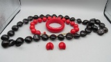 Red & Black Bakelite Jewelry