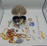 Costume Jewelry And Heart Jewelry Box