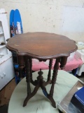 Mahogany Spool Leg Side Table