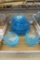 (24) Blue Depression Glass Plateware