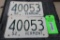 1952 Vt License Plate Pair