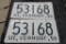 1958 Vt License Plate Pair