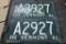 1961 Vt License Plate Pair