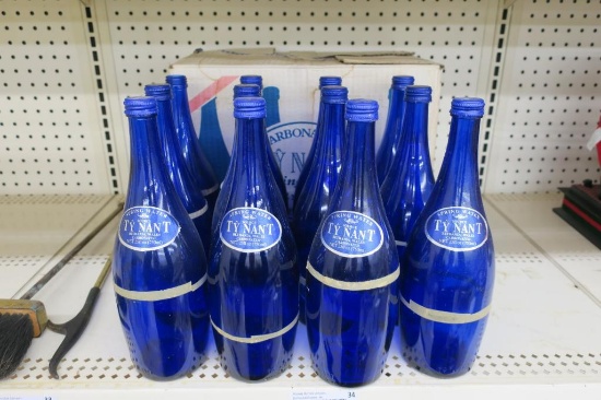 (12) Blue Ty Nant Water Bottles