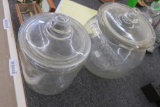 (2) Glass Cookie Jars