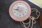 Vintage Pink Wafer Sentinel Clock