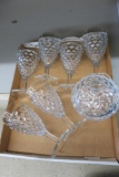 (7) Crystal Glasses And Candy Dish