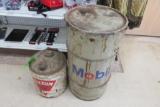 (2) Mobil Oil & Oilzum Oil Cans