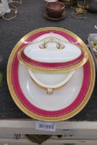 (2) Soup Tureen Serving Dish And Tray