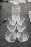 (7) Crystal Decanter And Glasses