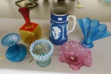 (6) Piece Lot Colored Glassware