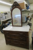 Vintage Wooden Bureau W/ Mirror