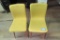 (2) Upholstered Art Deco Style Chairs w/ Metal Bases