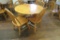 Round Pine Dining Table w/ 4 Ma