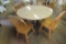 Faux Granite Style Round Table w/ 4 Matching Oak Chairs