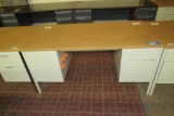Double Pedestal Office Desk w/Cable Ports-New