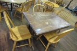 Duncan Phyfe Dining f Table w/ 4 Matching Oak Chairs