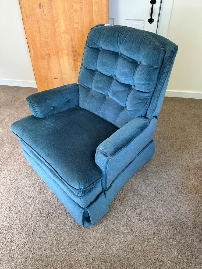Blue Corduroy Recliner Chair