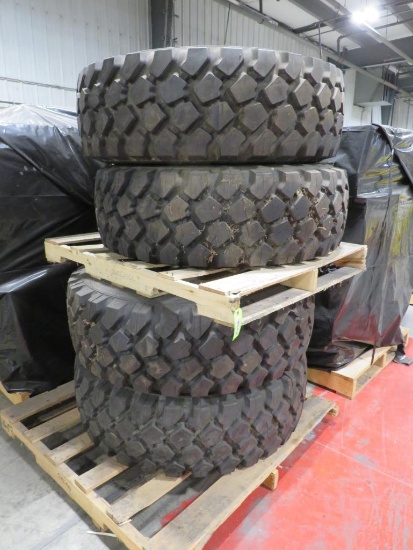 (4) Michelin XZL Tires on 10 Lug Rims