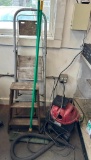 Ladder, Step Stool, Brooms & Shop Vac