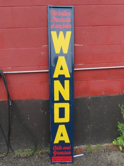 Vintage Wanda Oils & Greases Painted Sheet Metal Sign