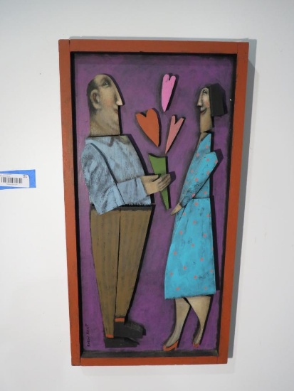 Robin Kent Shadowbox "Hearts and Flowers