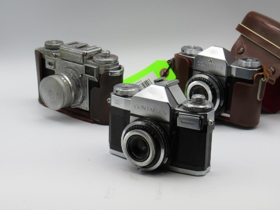 (3) Contaflex/Contax (Zeiss/Ikon) 35MM Cameras