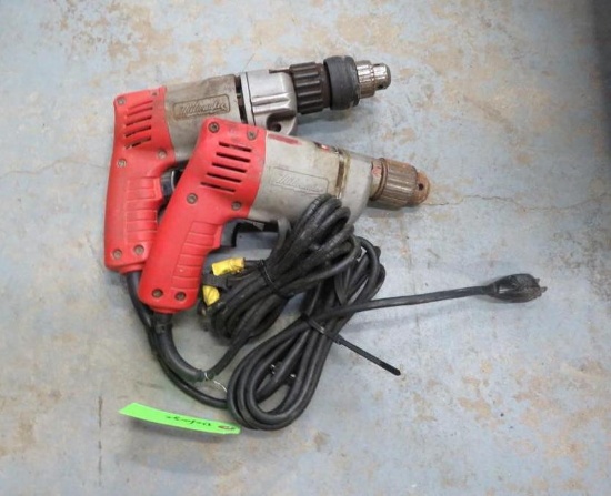 (2) Milwaukee 3/8" Hammer Drill & Pole Shooter