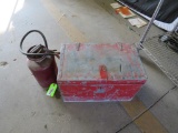 Vintage Metal Sprayer & Wood Lined Metal Box