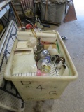 Rolling Cart of Light Fixtures