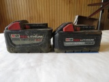 (2) Milwaukee M18 Redlithium High Demand/Output Batteries