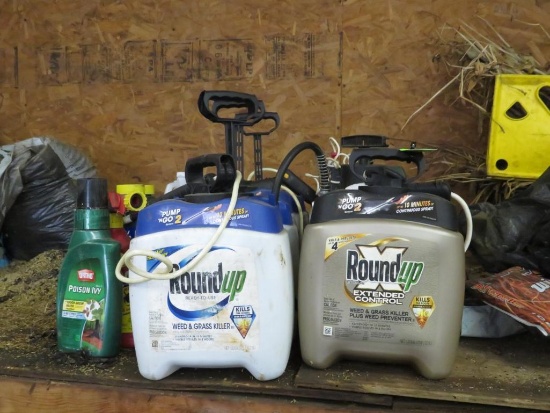 12+/- Partial Bottles of Weed Killer/Roundup