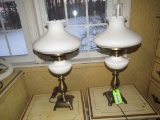 (2) Heavy Brass Base Table Lamps