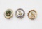 (3) 10K Yellow Gold Arlington Mills Service Pins