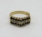 14k Yellow Diamond & Sapphire Ring