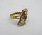 14k Yellow Gold Opal & Diamond Ring